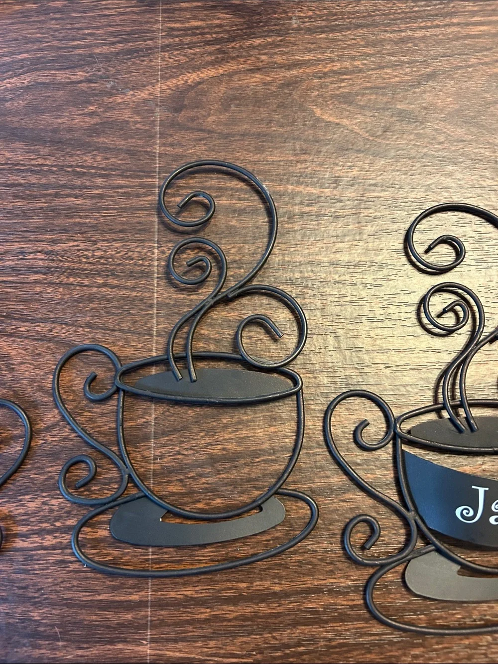 Decorative Black Coffee Wall Plaques - Set of 3